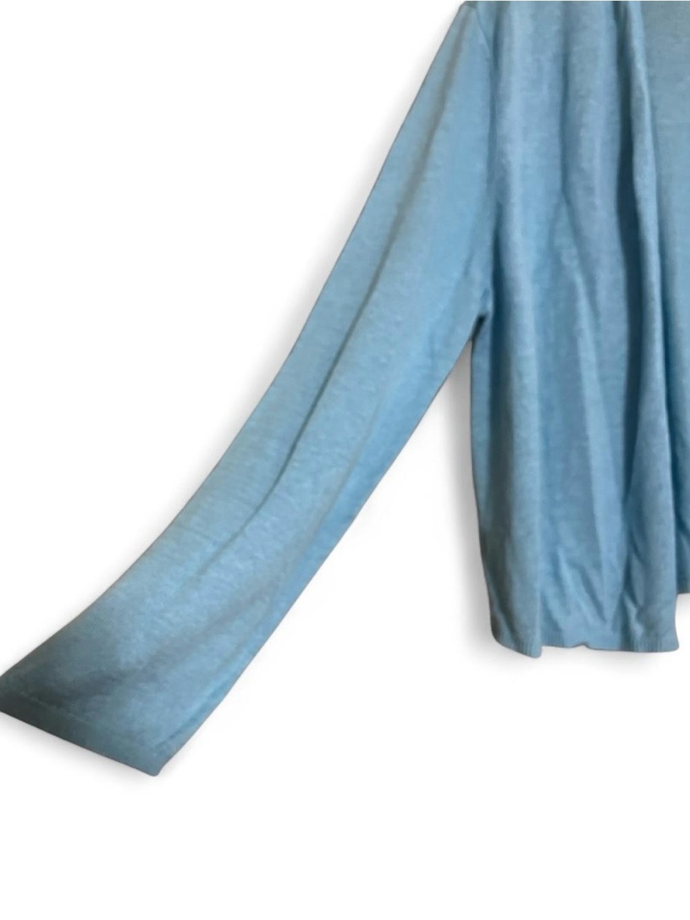 J.Jill Sweater Sz XL Light Blue Open-Front Cardigan Linen/Modal/Cotton Blend - Picture 3 of 5